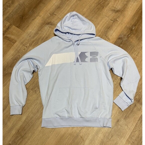 Under Armour Sweatshirt Mens Large Light Blue UA Rival Fleece Hoodie - Picture 2 of 7